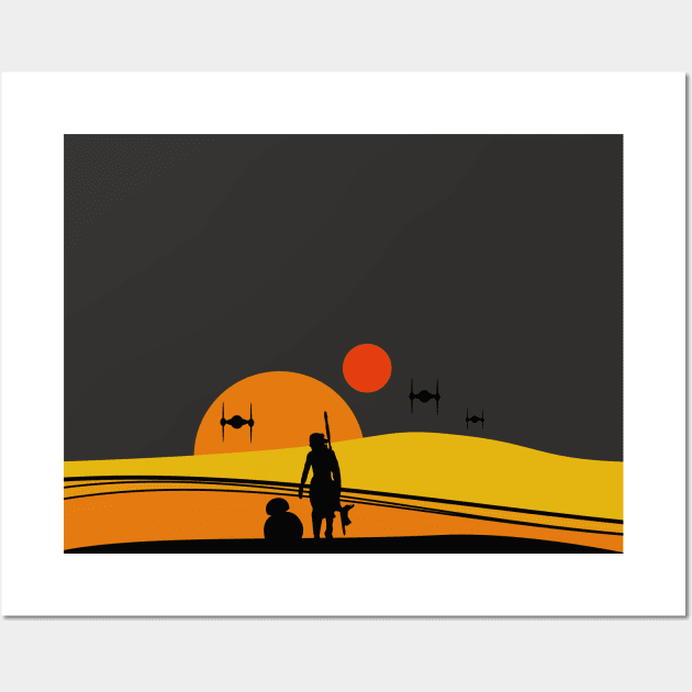 Tatooine colorful sunset Wall Art by YellowMadCat